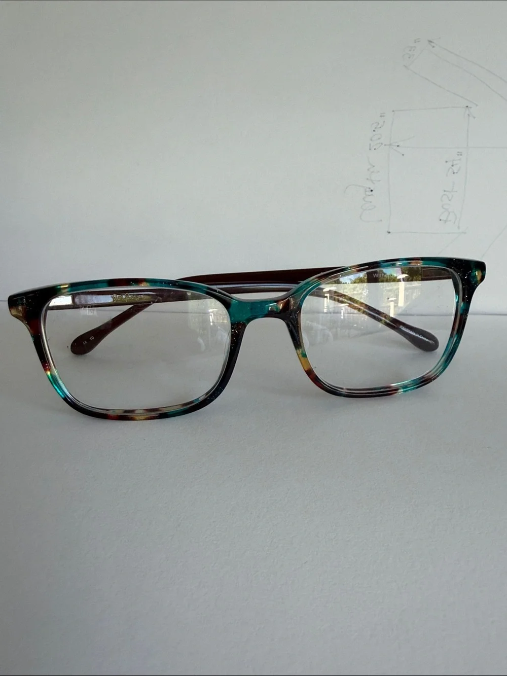 Lilly Pulitzer Prescription Eyeglasses Teal Tortoise Shell Frames + Case